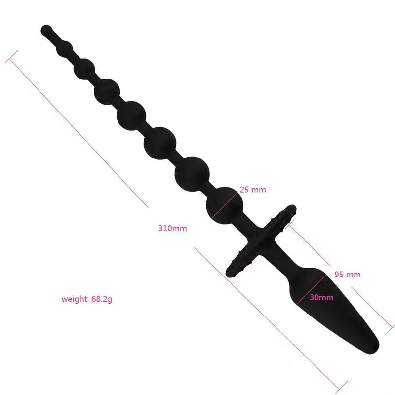Plug Anal con Cadena Anal Silicona Negro · A-GUSTO · Anal — Foto 7