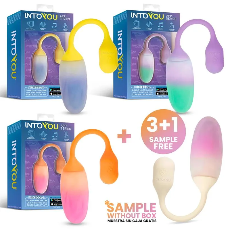 Pack 3+1 NexEgg Vibe Huevo Vibrador Silicona Doble Capa APP · INTOYOU APP SERIES · Accesorios y Sets