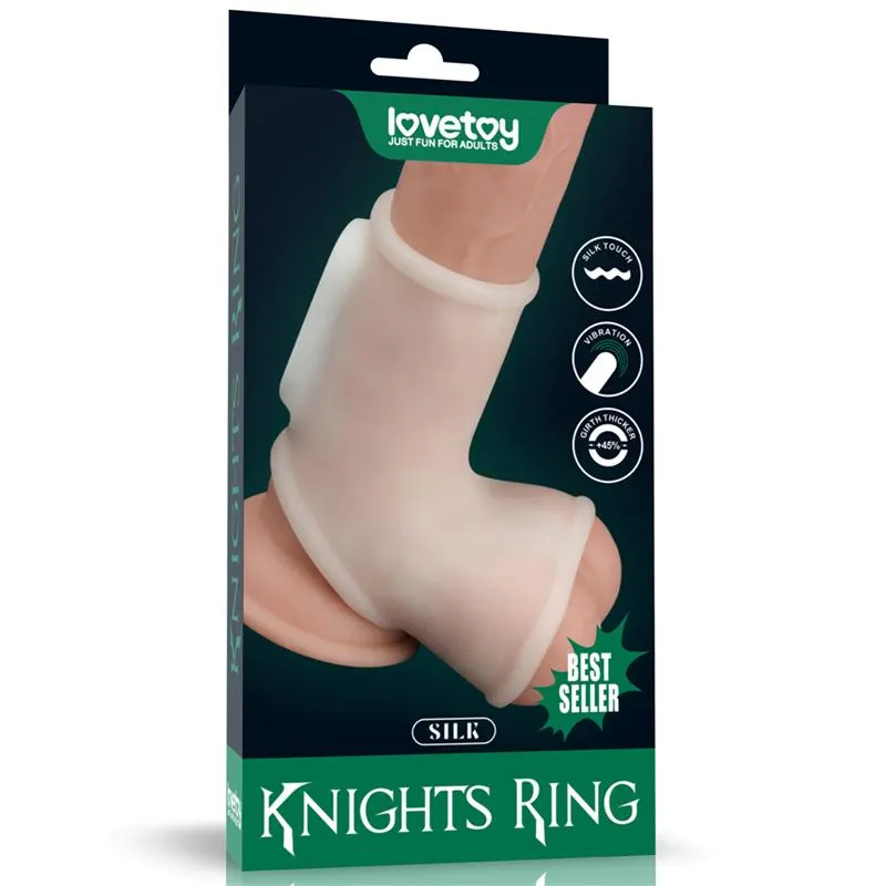Funda Pene y Testículos con Vibración Silk Knights · LOVETOY · Fundas y Extensiones para el Pene