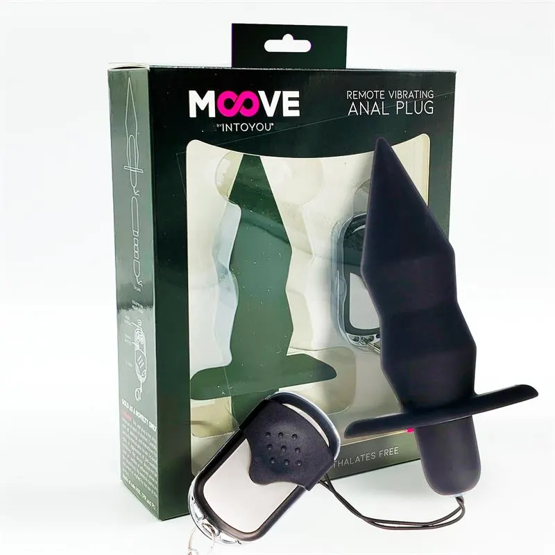 Plug Anal con Vibración y Control Remoto Negro · MOOVE · Anal