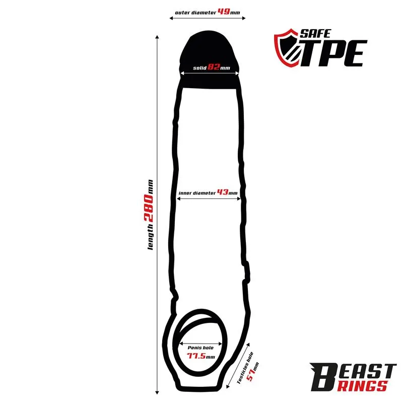 Funda para el Pene 28 cm · BEAST RINGS · Fundas y Extensiones para el Pene — Foto 6