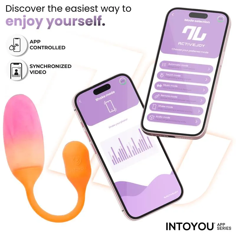 NexEgg Huevo Vibrador Silicona Doble Capa App Naranja/Rosa · INTOYOU APP SERIES · Huevos y Balas Vibradoras — photo 2
