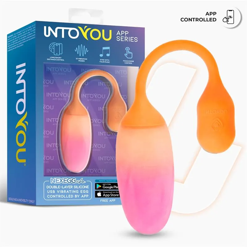 NexEgg Huevo Vibrador Silicona Doble Capa App Naranja/Rosa · INTOYOU APP SERIES · Huevos y Balas Vibradoras — photo 12