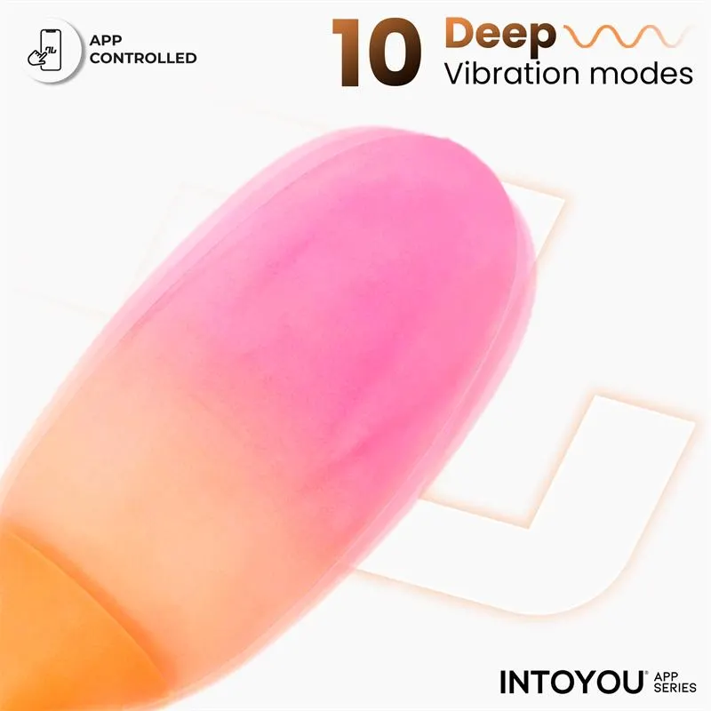 NexEgg Huevo Vibrador Silicona Doble Capa App Naranja/Rosa · INTOYOU APP SERIES · Huevos y Balas Vibradoras — photo 3