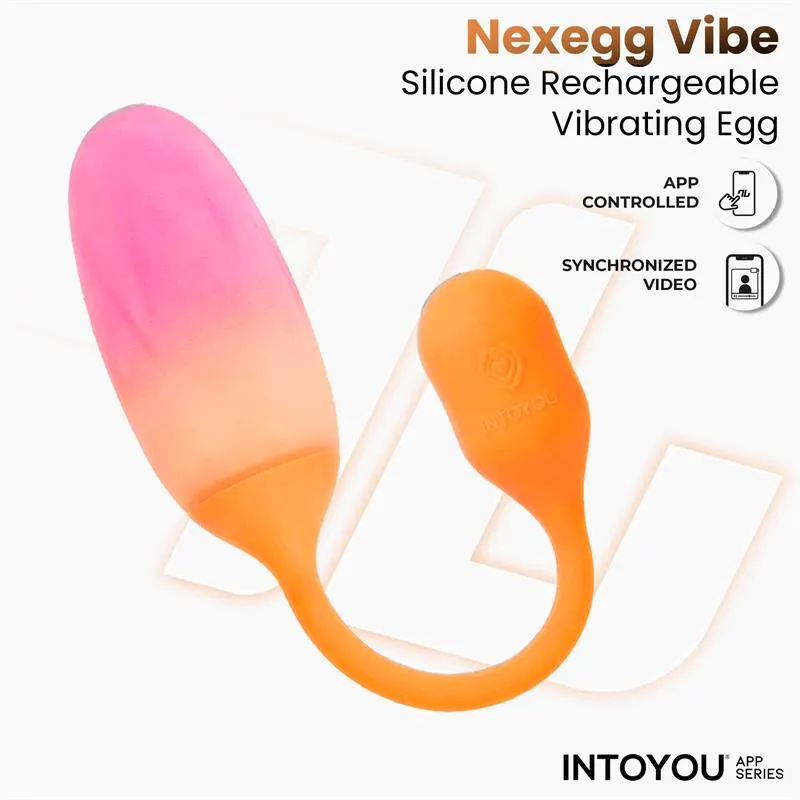 NexEgg Huevo Vibrador Silicona Doble Capa App Naranja/Rosa · INTOYOU APP SERIES · Huevos y Balas Vibradoras — photo 4