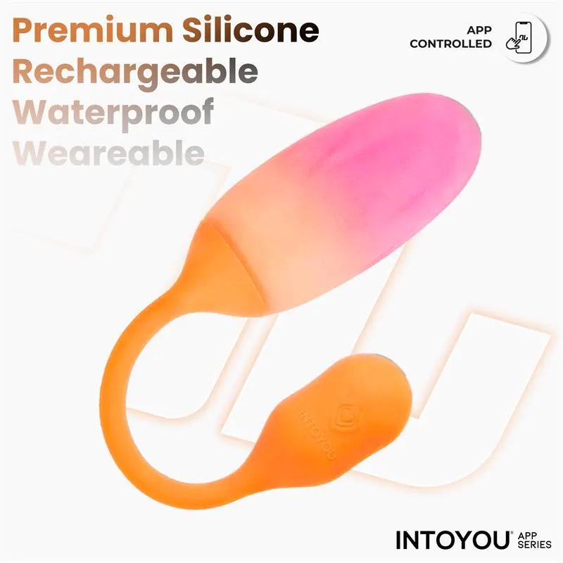 NexEgg Huevo Vibrador Silicona Doble Capa App Naranja/Rosa · INTOYOU APP SERIES · Huevos y Balas Vibradoras — photo 5