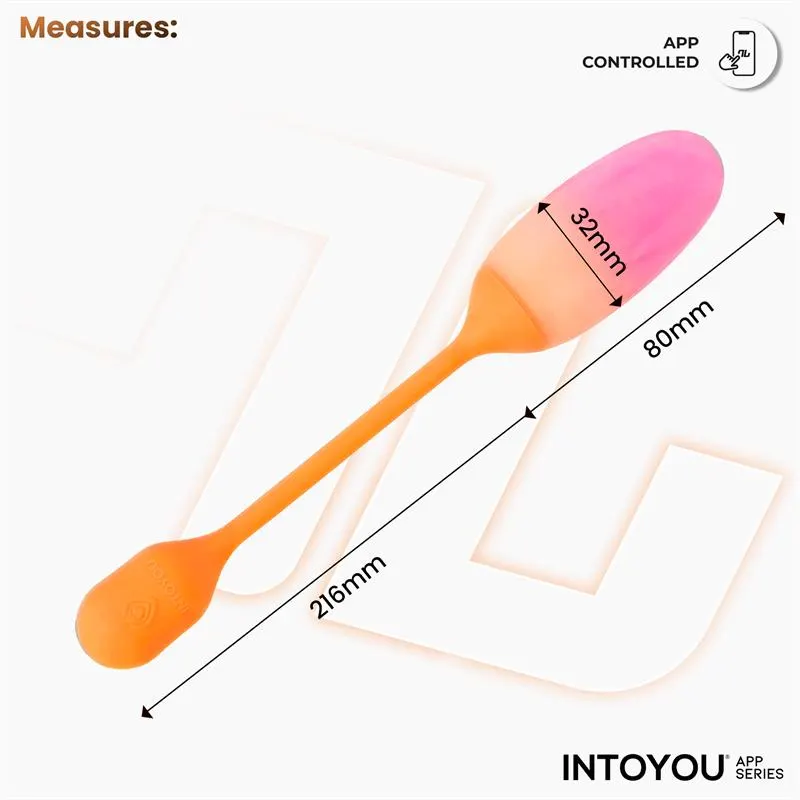NexEgg Huevo Vibrador Silicona Doble Capa App Naranja/Rosa · INTOYOU APP SERIES · Huevos y Balas Vibradoras — photo 9