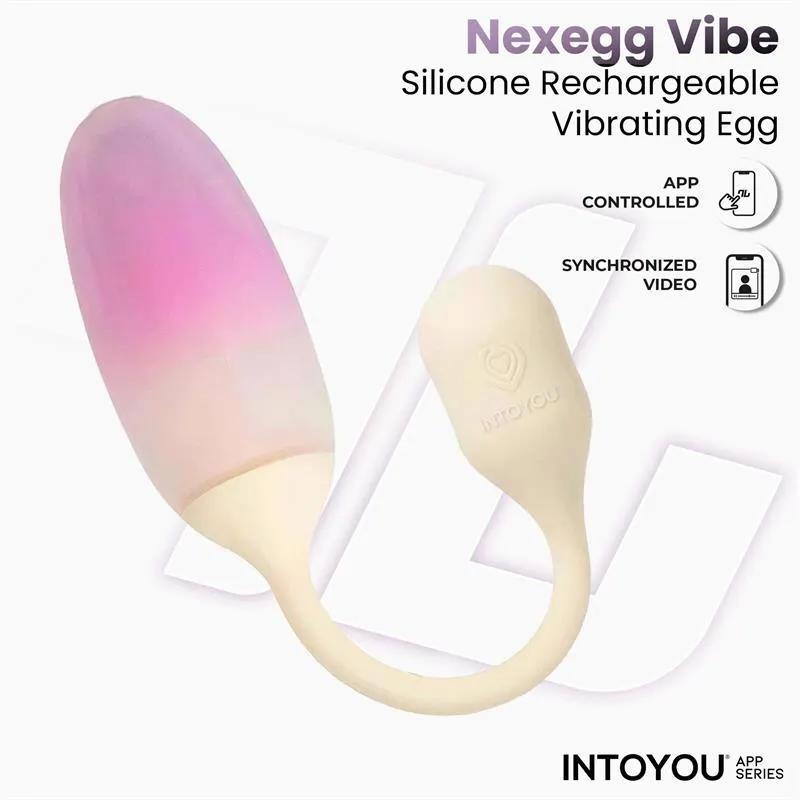 NexEgg Huevo Vibrador Silicona Doble capa App Beige/Rosa · INTOYOU APP SERIES · Huevos y Balas Vibradoras — photo 3