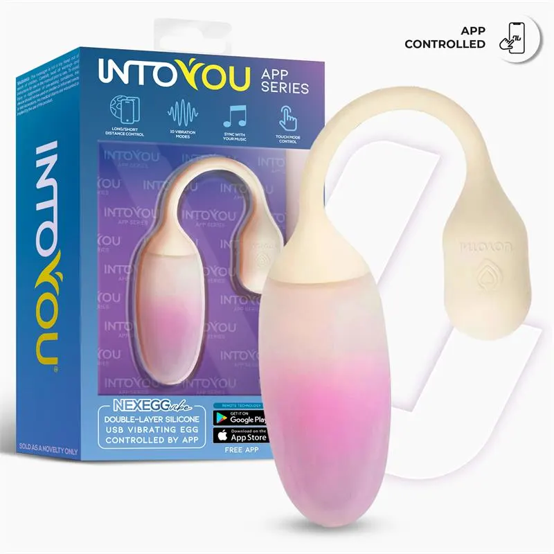 NexEgg Huevo Vibrador Silicona Doble capa App Beige/Rosa · INTOYOU APP SERIES · Huevos y Balas Vibradoras — photo 6