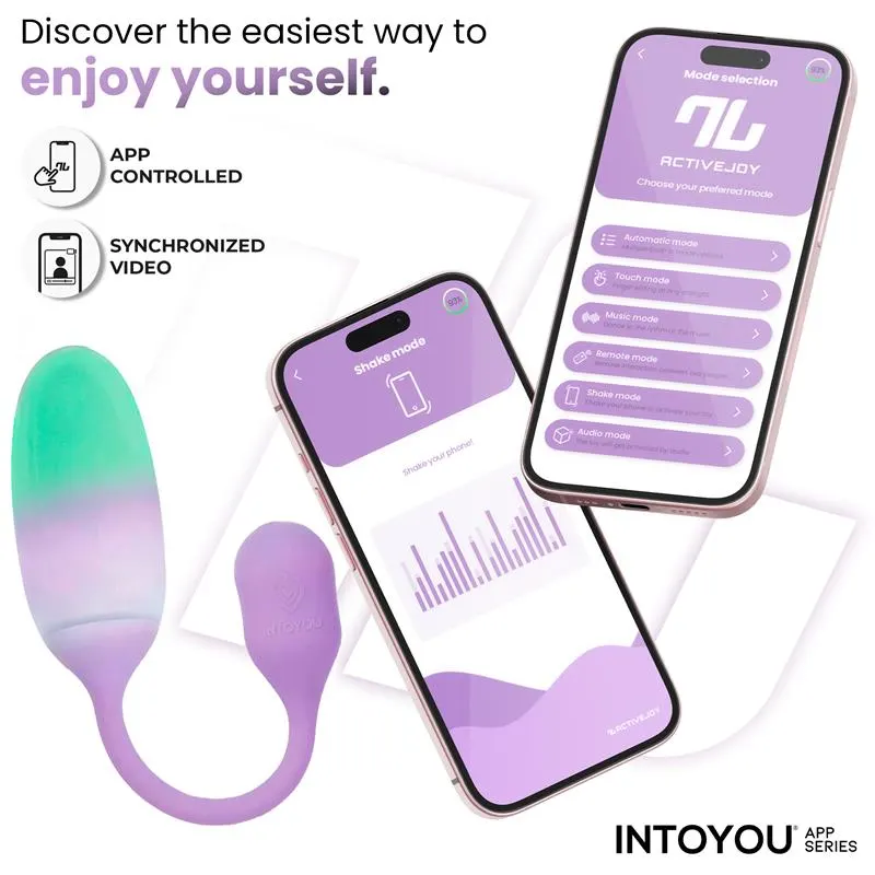 NexEgg Huevo Vibrador Silicona Doble capa con App Lila/Pistacho · INTOYOU APP SERIES · Huevos y Balas Vibradoras — photo 2