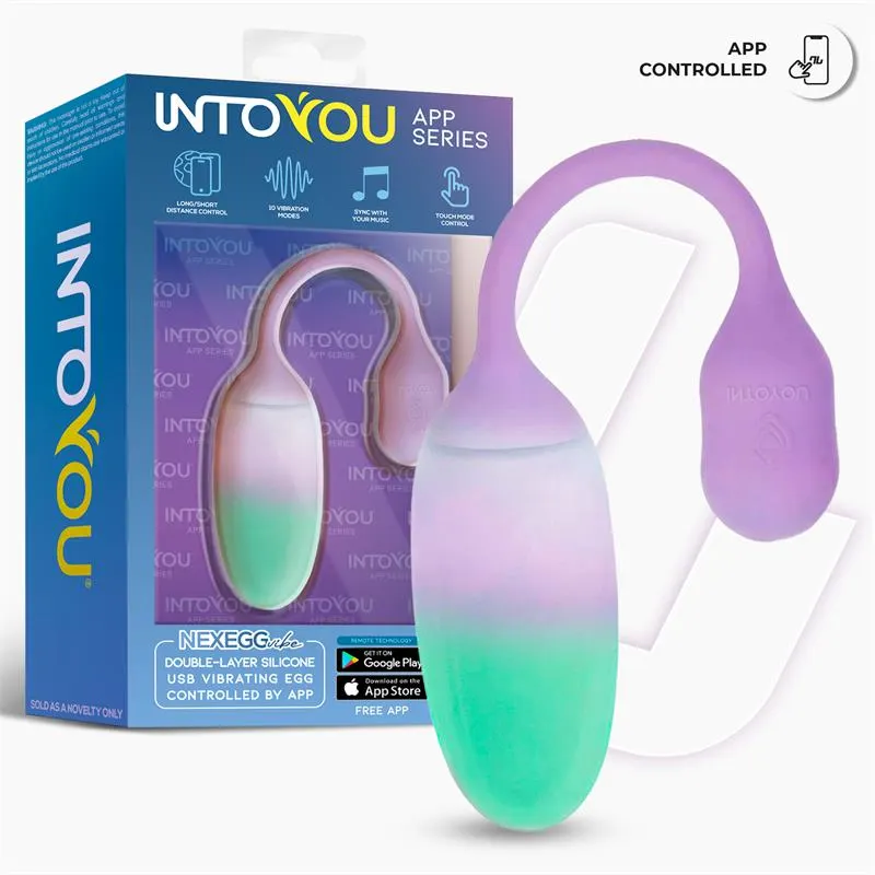 NexEgg Huevo Vibrador Silicona Doble capa con App Lila/Pistacho · INTOYOU APP SERIES · Huevos y Balas Vibradoras — photo 4