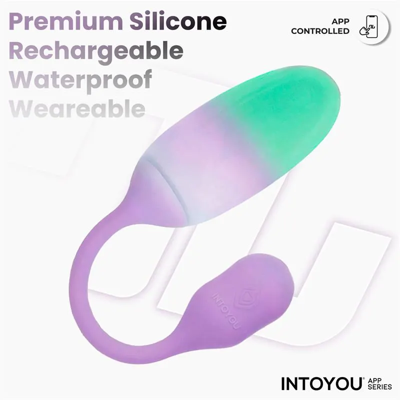 NexEgg Huevo Vibrador Silicona Doble capa con App Lila/Pistacho · INTOYOU APP SERIES · Huevos y Balas Vibradoras — photo 5