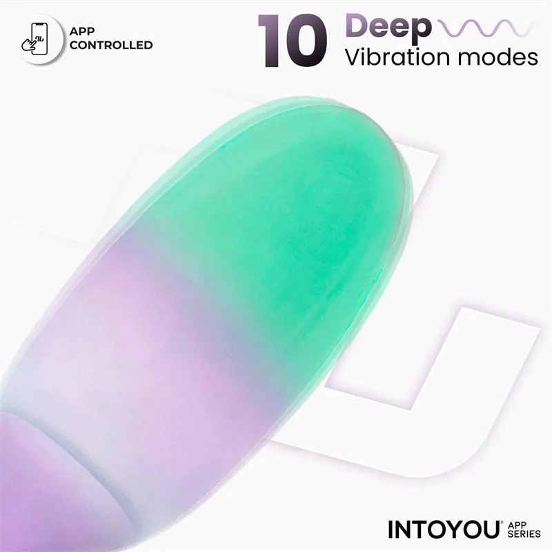 NexEgg Huevo Vibrador Silicona Doble capa con App Lila/Pistacho · INTOYOU APP SERIES · Huevos y Balas Vibradoras — photo 6