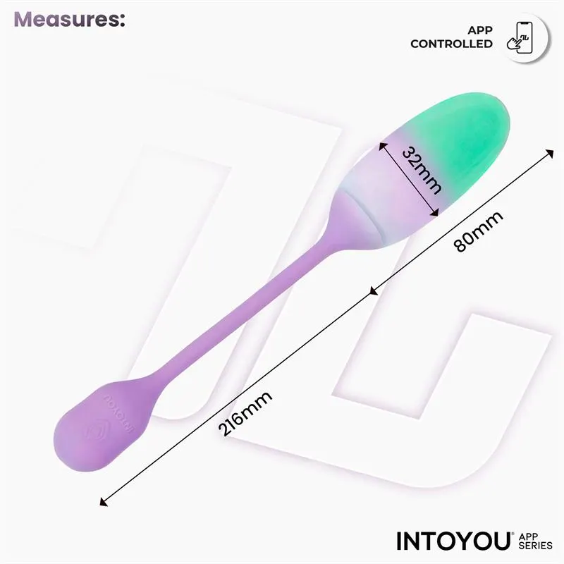 NexEgg Huevo Vibrador Silicona Doble capa con App Lila/Pistacho · INTOYOU APP SERIES · Huevos y Balas Vibradoras — photo 10