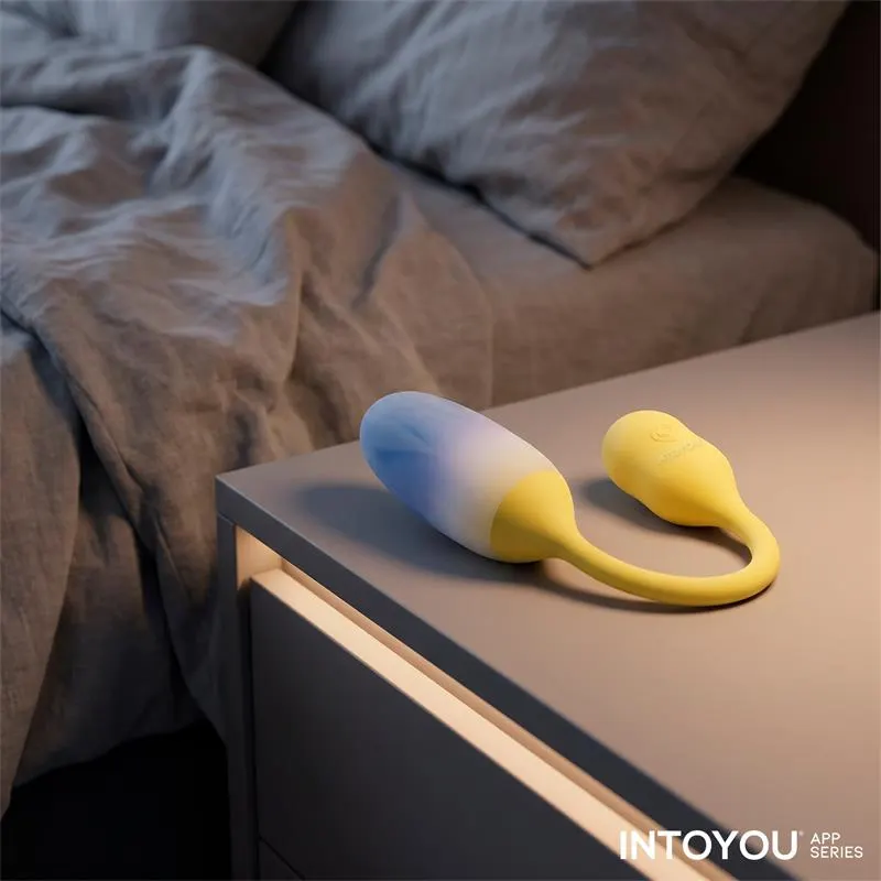 NexEgg Huevo Vibrador Doble Capa Silicona App Amarillo/Púrpura · INTOYOU APP SERIES · Huevos y Balas Vibradoras — photo 11