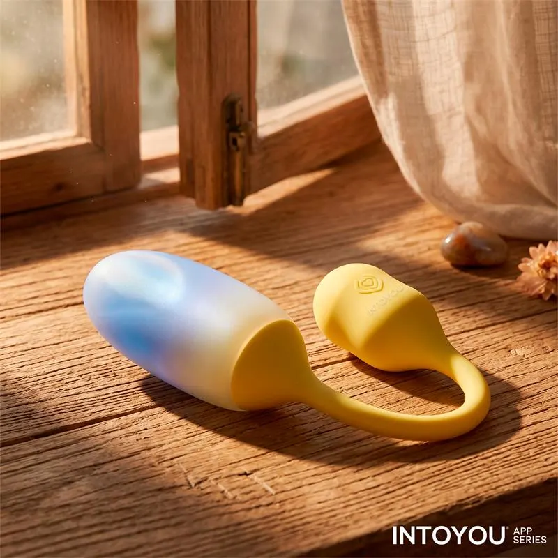 NexEgg Huevo Vibrador Doble Capa Silicona App Amarillo/Púrpura · INTOYOU APP SERIES · Huevos y Balas Vibradoras — photo 12