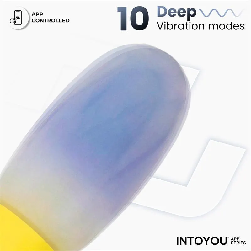 NexEgg Huevo Vibrador Doble Capa Silicona App Amarillo/Púrpura · INTOYOU APP SERIES · Huevos y Balas Vibradoras — photo 4