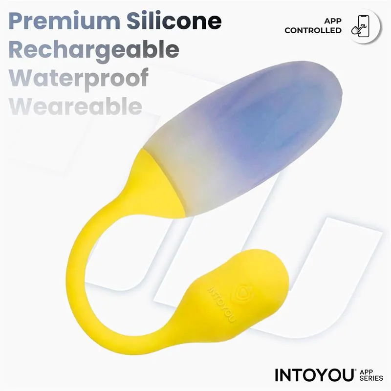 NexEgg Huevo Vibrador Doble Capa Silicona App Amarillo/Púrpura · INTOYOU APP SERIES · Huevos y Balas Vibradoras — photo 5