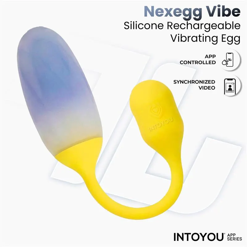 NexEgg Huevo Vibrador Doble Capa Silicona App Amarillo/Púrpura · INTOYOU APP SERIES · Huevos y Balas Vibradoras — photo 6
