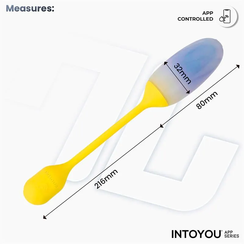 NexEgg Huevo Vibrador Doble Capa Silicona App Amarillo/Púrpura · INTOYOU APP SERIES · Huevos y Balas Vibradoras — photo 10