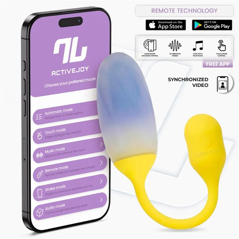 NexEgg Huevo Vibrador Doble Capa Silicona App Amarillo/Púrpura · INTOYOU APP SERIES · Huevos y Balas Vibradoras