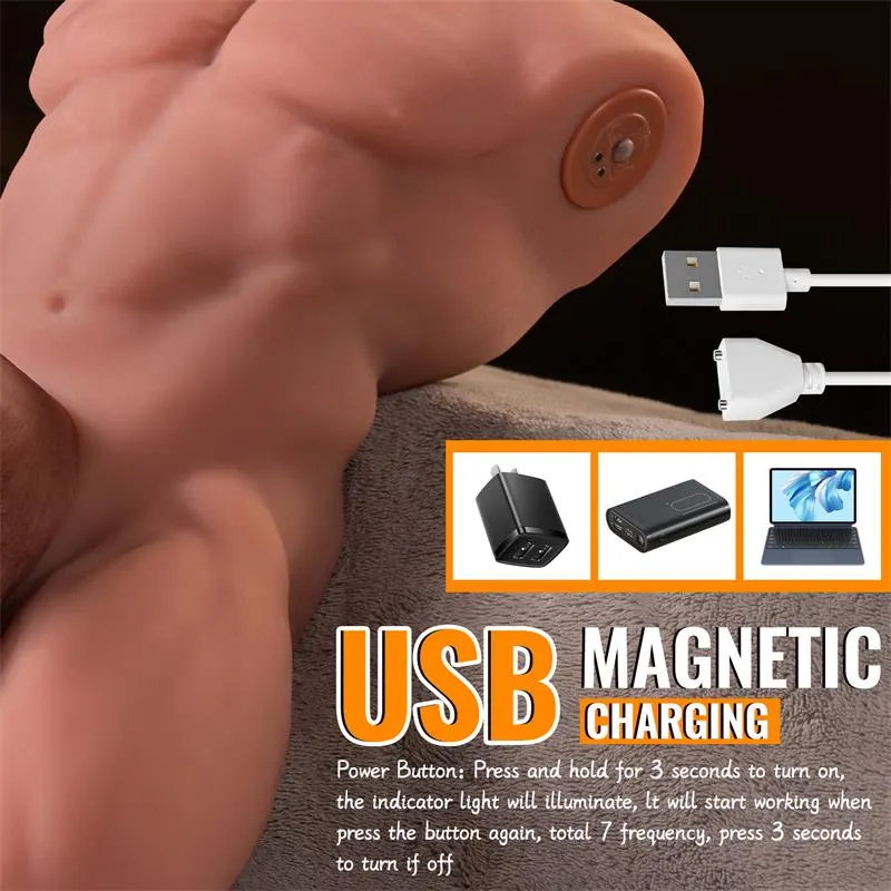 Ely Torso con Dildo Desmontable, Thrusting y APP 4.1 kg · XISE · Masturbadores Él — foto 8