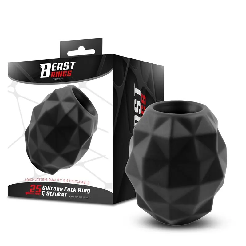 Anillo y Masturbador 2 en 1 Silicona Liquida 25 mm · BEAST RINGS · Anillos para el Pene