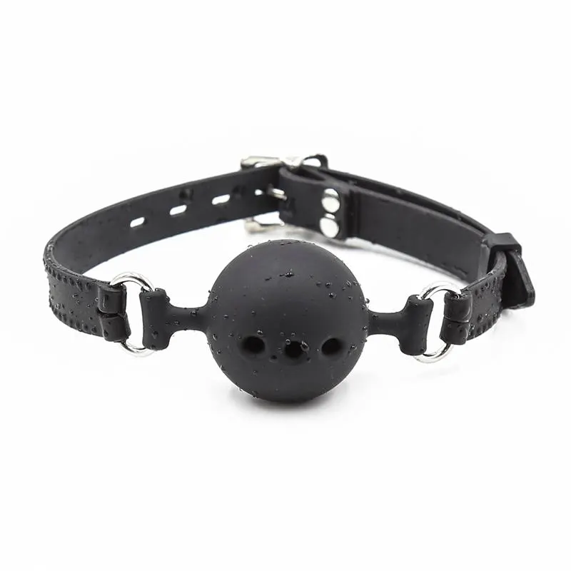 Mordaza de Bola Transpirable de Silicona 4,5 cm Talla M Negro · LATETOBED BDSM LINE · Máscaras, Antifaces y Mordazas — Foto 2