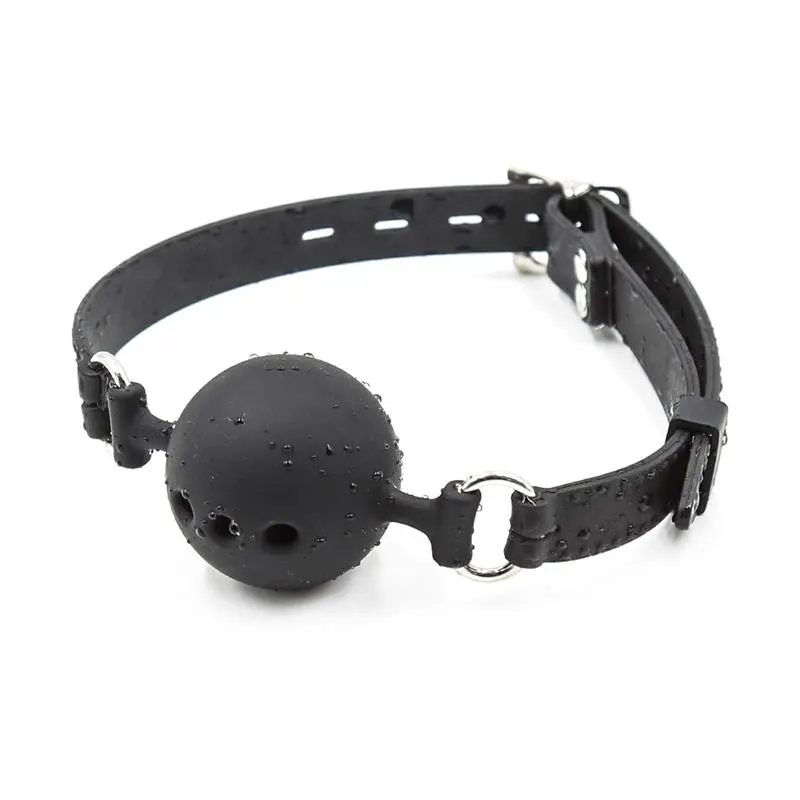 Mordaza de Bola Transpirable de Silicona 4,5 cm Talla M Negro · LATETOBED BDSM LINE · Máscaras, Antifaces y Mordazas — Foto 4
