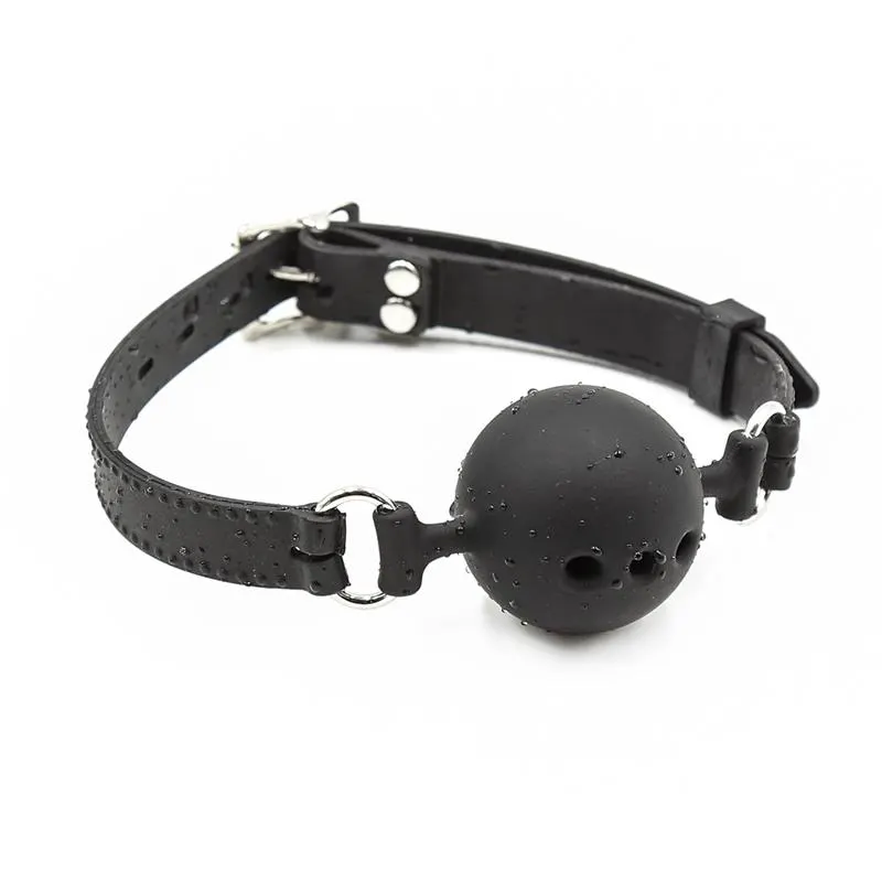 Mordaza de Bola Transpirable de Silicona 4,5 cm Talla M Negro · LATETOBED BDSM LINE · Máscaras, Antifaces y Mordazas