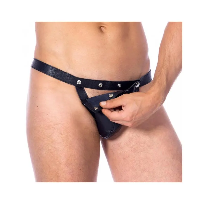 Panty Masculino de Cuero Talla Única · BONDAGE PLAY · Tangas y Braguitas