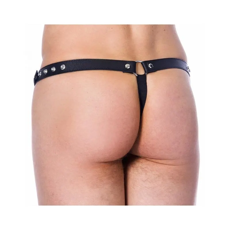 Tanga de Cuero Ajustable Color NEgro · BONDAGE PLAY · Tangas y Braguitas — photo 2