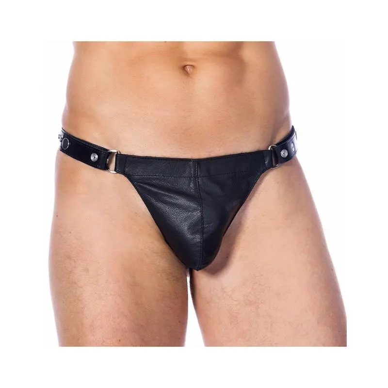 Tanga de Cuero Ajustable Color NEgro · BONDAGE PLAY · Tangas y Braguitas