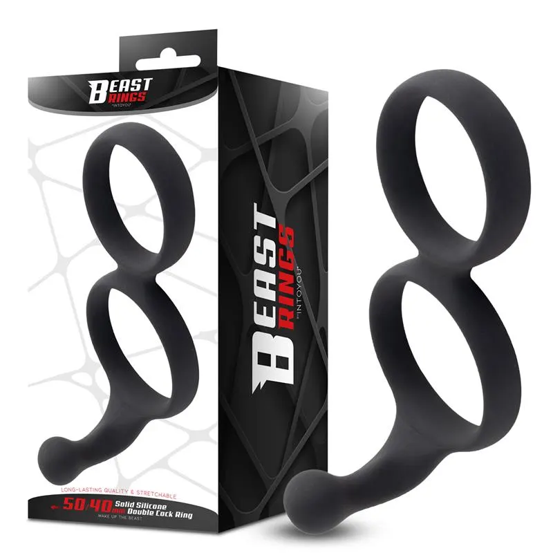 Anillo Doble Silicona Solida 50/40 mm · BEAST RINGS · Anillos para el Pene