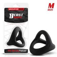 Anillo Triple Silicona Solida 44/38/35mm Talla M · BEAST RINGS · Anillos para el Pene