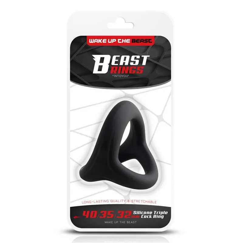Anillo Triple Silicona Solida 40/35/32mm Talla S · BEAST RINGS · Anillos para el Pene — photo 7