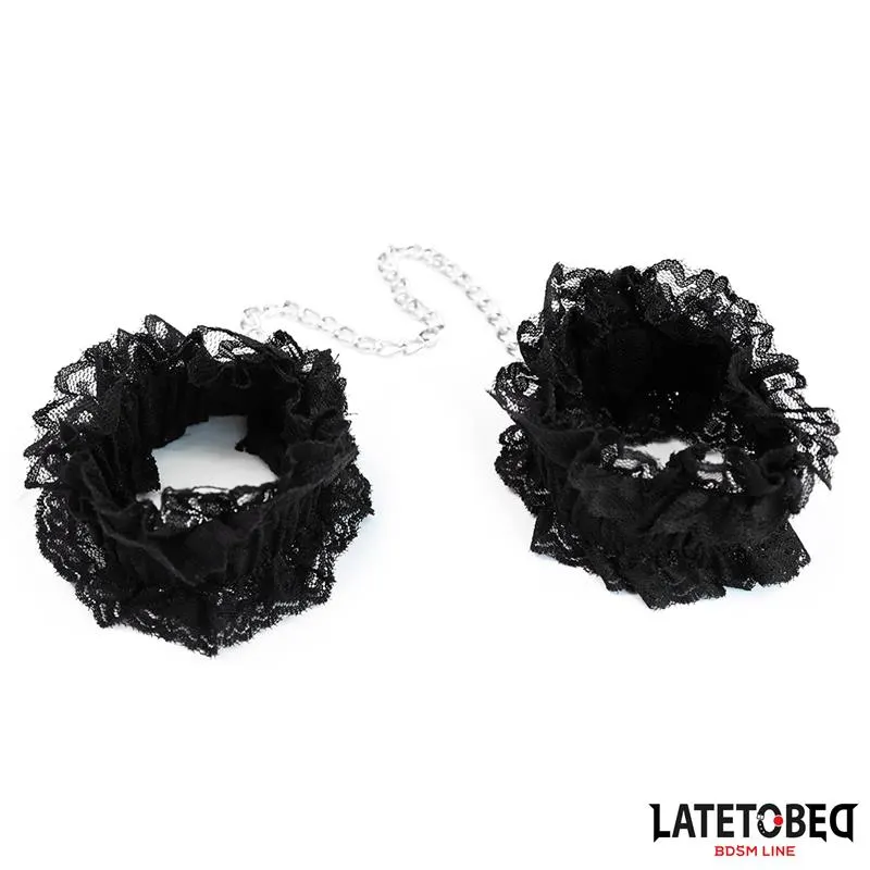 Esposas para Pies de Encaje Elástico Negro · LATETOBED BDSM LINE · Esposas y Ataduras