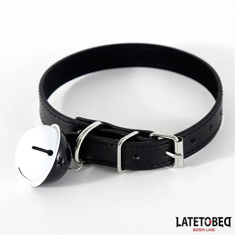 Collar con Cascabel Ajustable Negro · LATETOBED BDSM LINE · Accesorios BDSM y Fetish