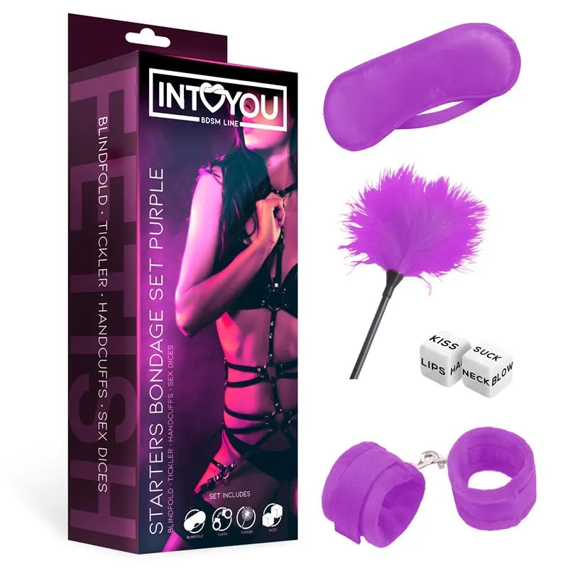 Set de Bondage para Principiantes Starters 4 Piezas Púrpura · INTOYOU BDSM LINE · Accesorios BDSM y Fetish