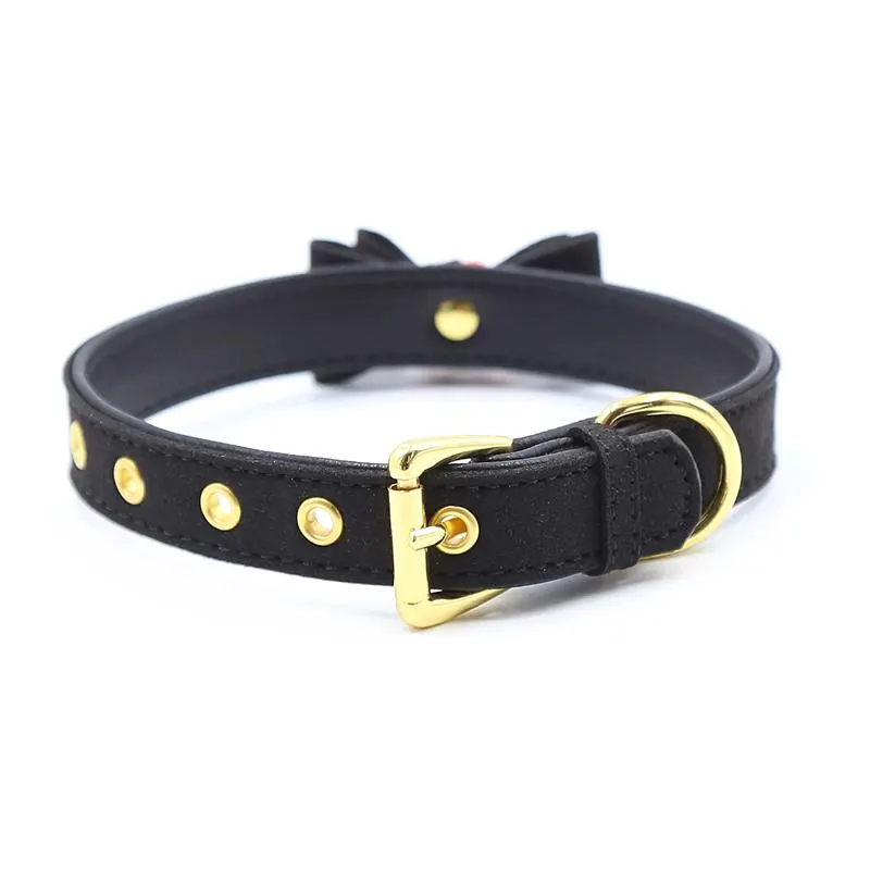 Collar con Lazo y Cascabel 44 cm Negro/Rojo · LATETOBED BDSM LINE · Accesorios BDSM y Fetish — Foto 3