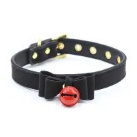 Collar con Lazo y Cascabel 44 cm Negro/Rojo · LATETOBED BDSM LINE · Accesorios BDSM y Fetish
