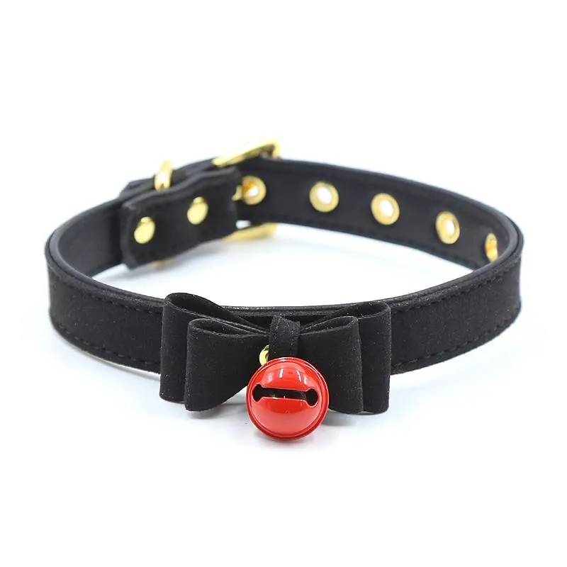 Collar con Lazo y Cascabel 44 cm Negro/Rojo · LATETOBED BDSM LINE · Accesorios BDSM y Fetish