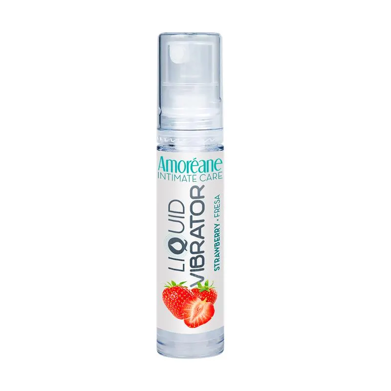 Vibrador Líquido Base Agua Fresa 10 ml · AMOREANE · Lubricantes