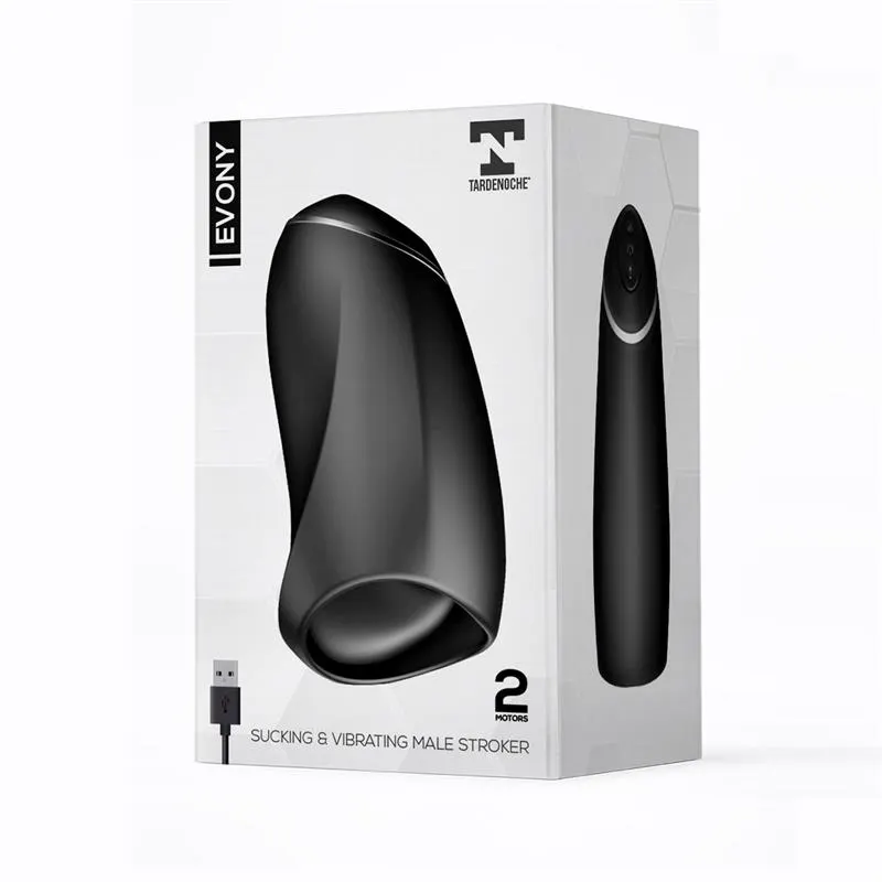 Evony Masturbador Masculino Sexo Oral Succión y Vibración 2 Motores USB Silicona · TARDENOCHE · Masturbadores Él — Foto 2