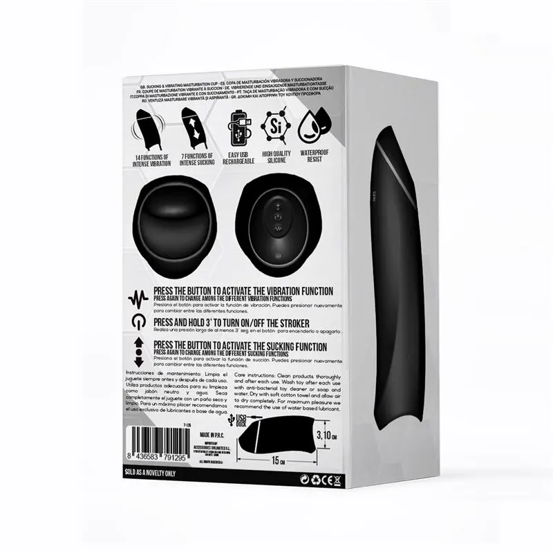 Evony Masturbador Masculino Sexo Oral Succión y Vibración 2 Motores USB Silicona · TARDENOCHE · Masturbadores Él — Foto 3