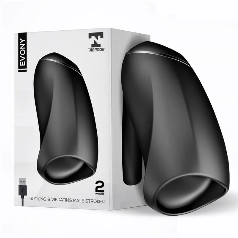 Evony Masturbador Masculino Sexo Oral Succión y Vibración 2 Motores USB Silicona · TARDENOCHE · Masturbadores Él