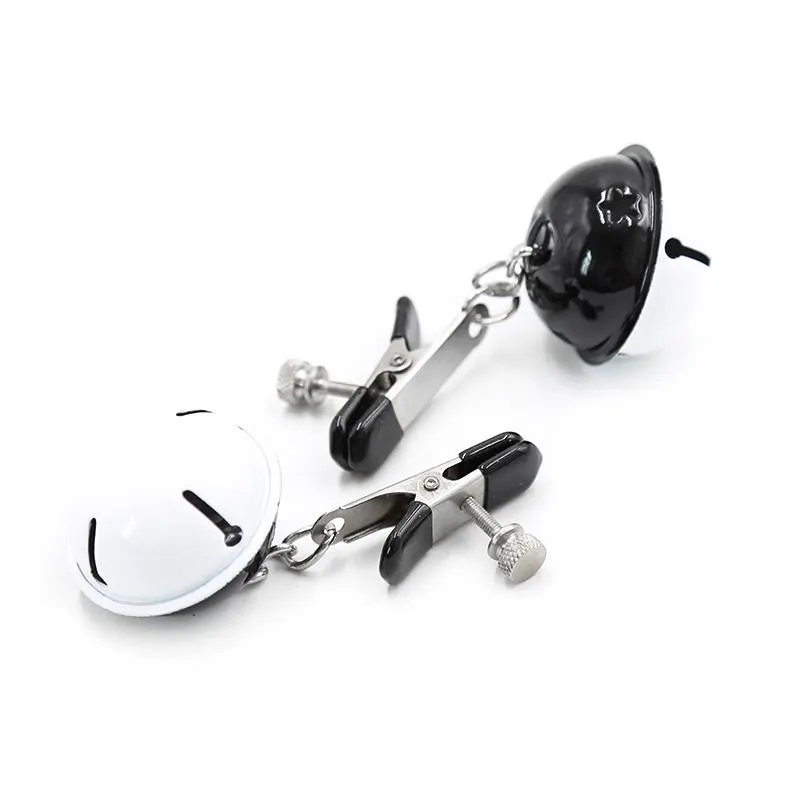Pinzas para Pezones con Cascabeles Blanco/Negro · LATETOBED BDSM LINE · Pinzas y Pezoneras — photo 2
