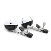 Pinzas para Pezones con Cascabeles Blanco/Negro · LATETOBED BDSM LINE · Pinzas y Pezoneras
