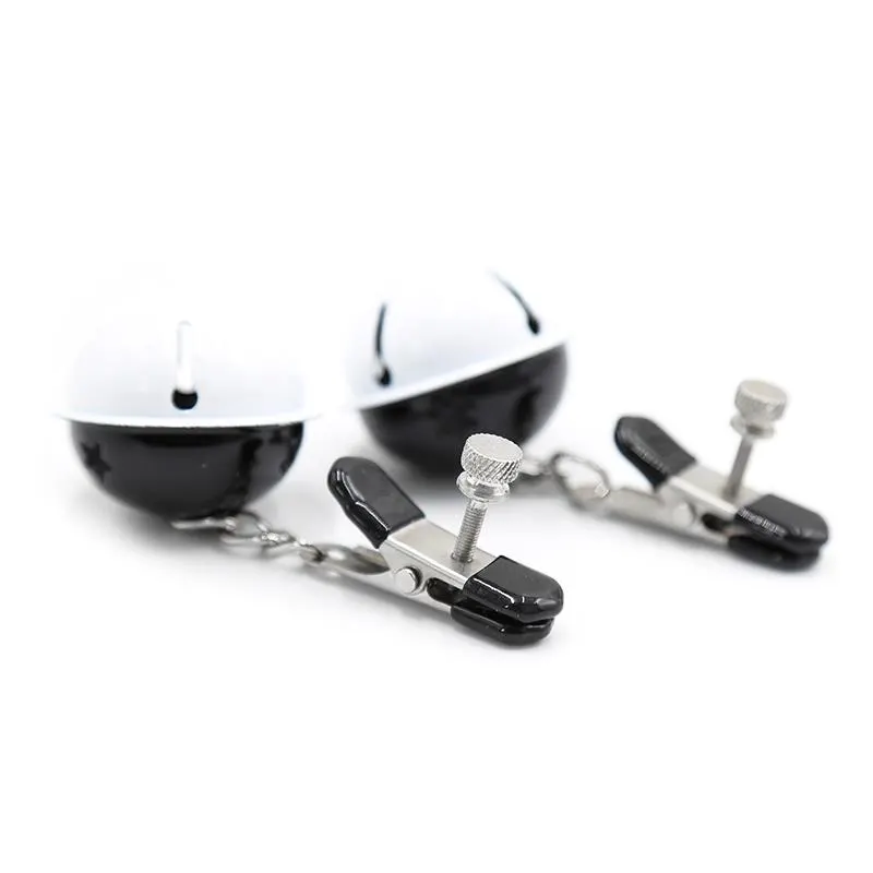 Pinzas para Pezones con Cascabeles Blanco/Negro · LATETOBED BDSM LINE · Pinzas y Pezoneras