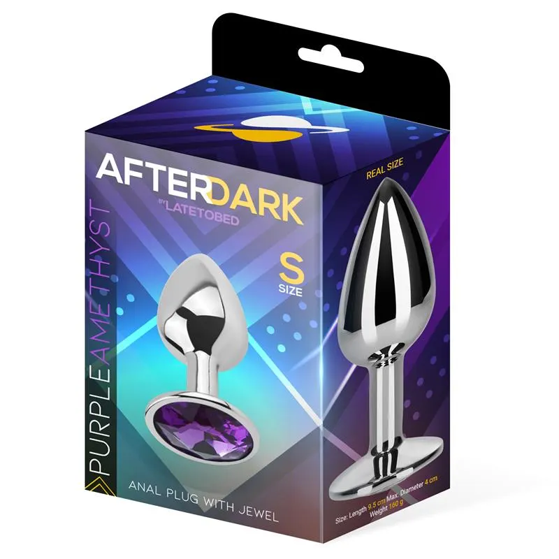 Plug Anal con Joya Púrpura Amatista Talla S Aluminio · AFTERDARK · Anal — foto 2